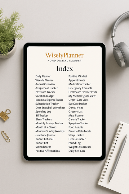 WiselyPlanner™ ADHD Digital Lifestyle Planner